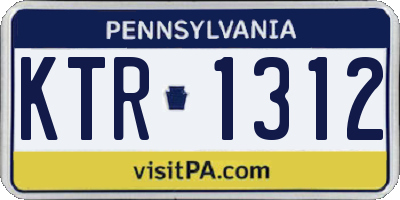 PA license plate KTR1312