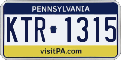 PA license plate KTR1315