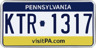 PA license plate KTR1317