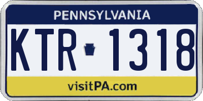 PA license plate KTR1318