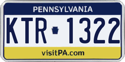 PA license plate KTR1322