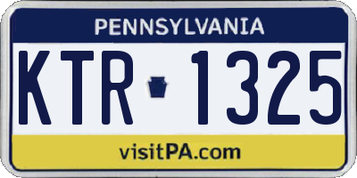 PA license plate KTR1325