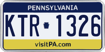 PA license plate KTR1326