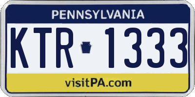 PA license plate KTR1333