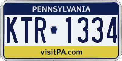 PA license plate KTR1334