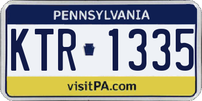 PA license plate KTR1335