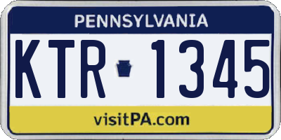 PA license plate KTR1345