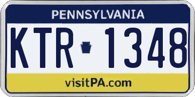 PA license plate KTR1348