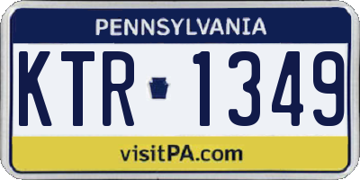 PA license plate KTR1349