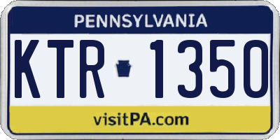 PA license plate KTR1350