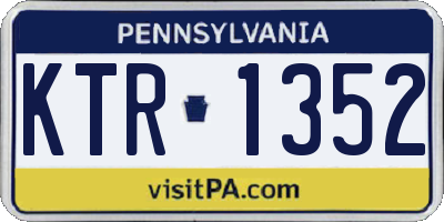 PA license plate KTR1352