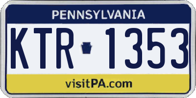 PA license plate KTR1353