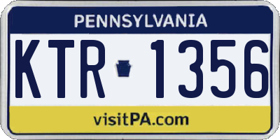 PA license plate KTR1356