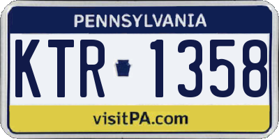 PA license plate KTR1358