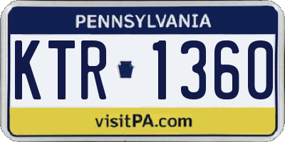 PA license plate KTR1360