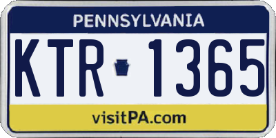 PA license plate KTR1365