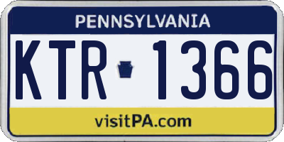 PA license plate KTR1366