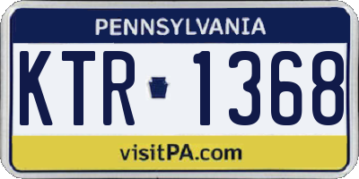 PA license plate KTR1368