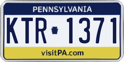 PA license plate KTR1371