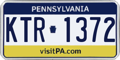 PA license plate KTR1372