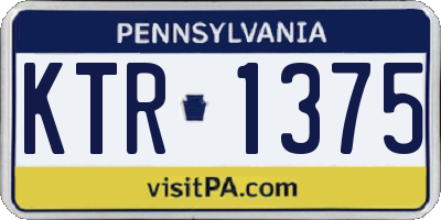 PA license plate KTR1375