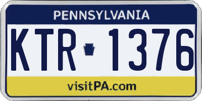 PA license plate KTR1376