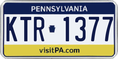PA license plate KTR1377