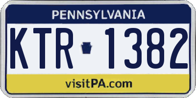 PA license plate KTR1382