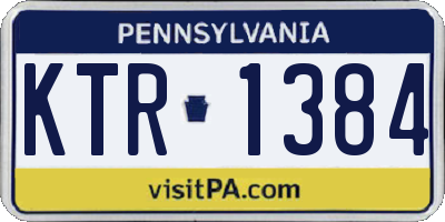 PA license plate KTR1384