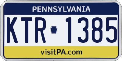 PA license plate KTR1385