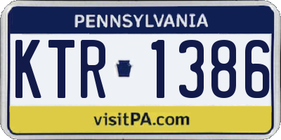 PA license plate KTR1386