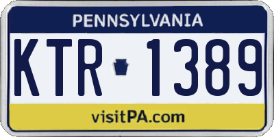 PA license plate KTR1389