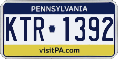 PA license plate KTR1392