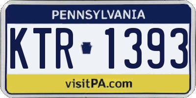 PA license plate KTR1393