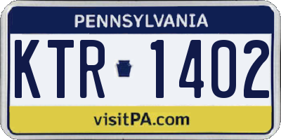 PA license plate KTR1402