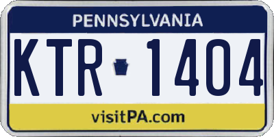 PA license plate KTR1404