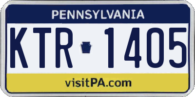 PA license plate KTR1405