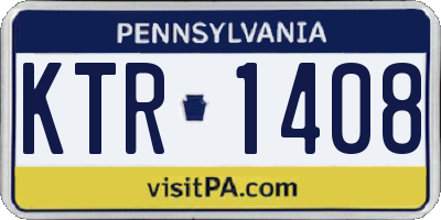PA license plate KTR1408