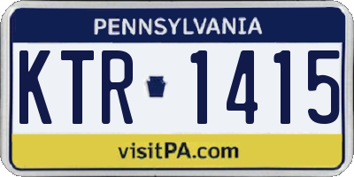 PA license plate KTR1415