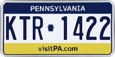 PA license plate KTR1422