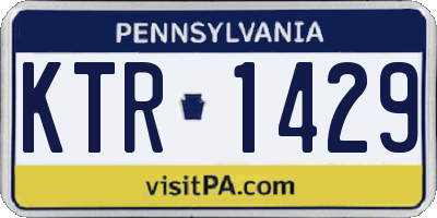 PA license plate KTR1429