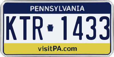 PA license plate KTR1433