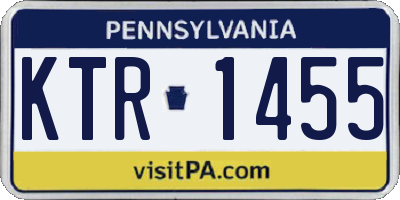 PA license plate KTR1455