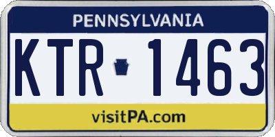 PA license plate KTR1463