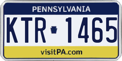 PA license plate KTR1465
