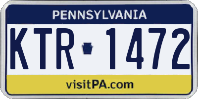 PA license plate KTR1472