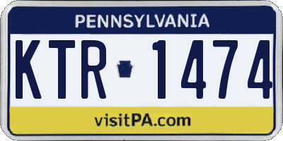 PA license plate KTR1474