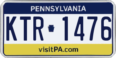 PA license plate KTR1476