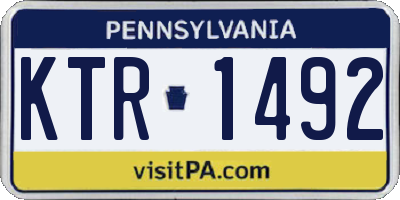 PA license plate KTR1492