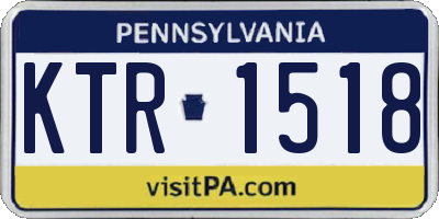 PA license plate KTR1518